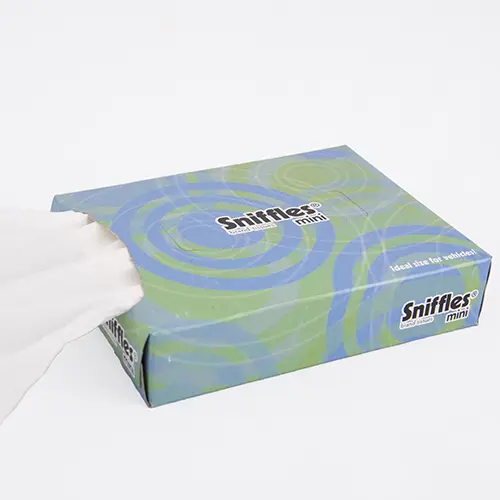 green and blue tissue box